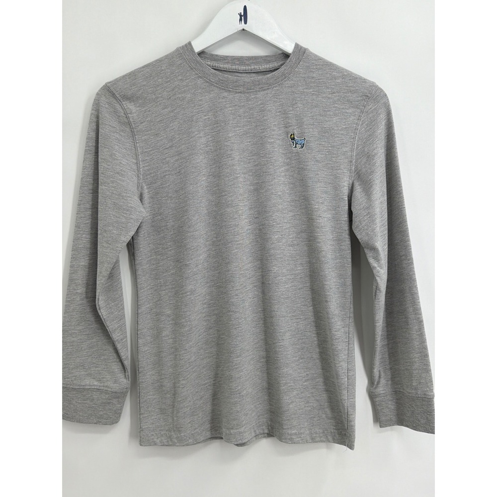 GOAT USA Youth XL Gray Long Sleeve T-Shirt‎ Embroidered Mascot Logo Heathered